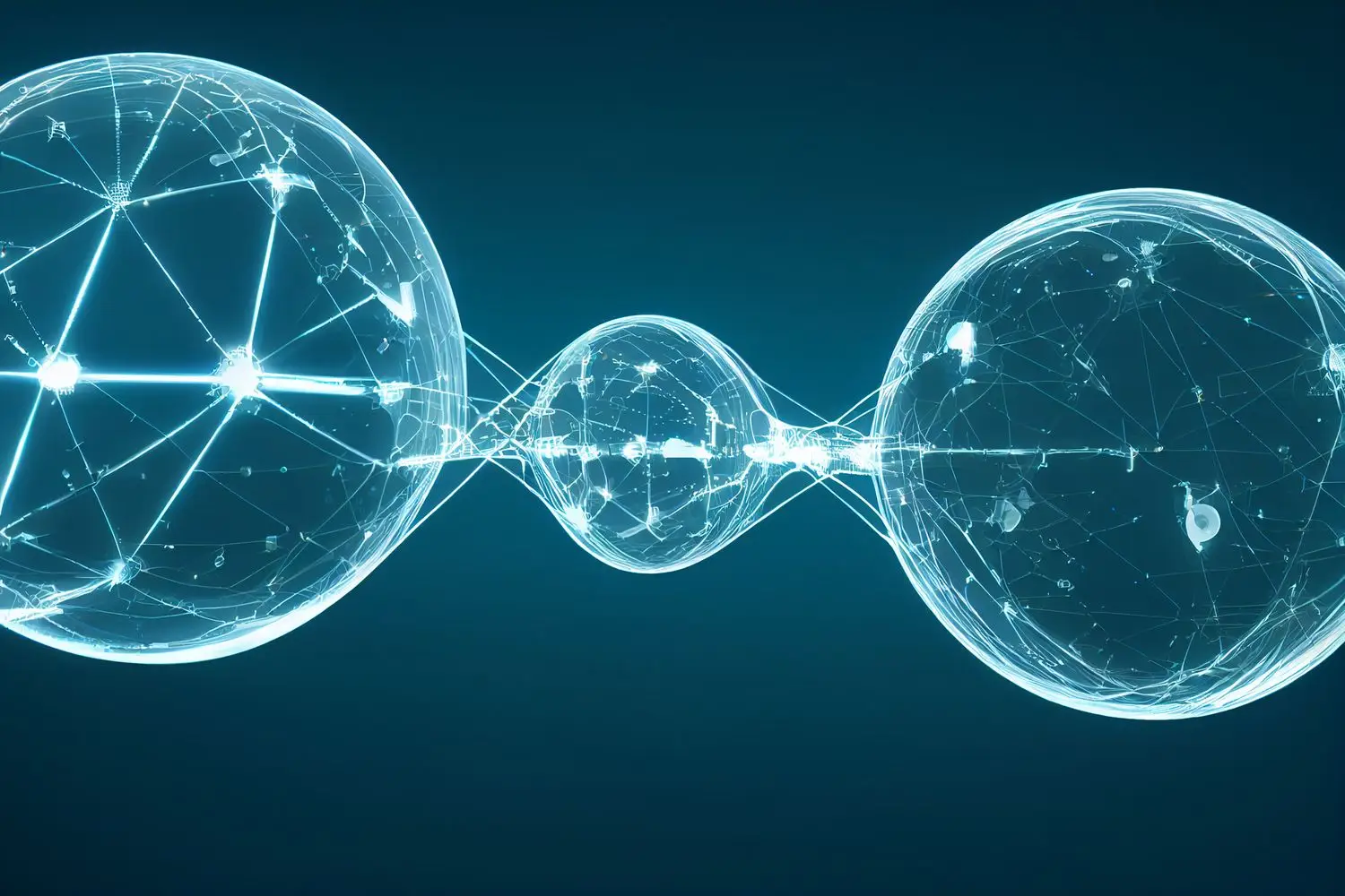 Abstract glowing digital sphere representing a connected community network